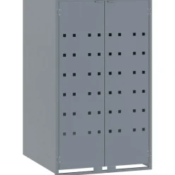 vidaXL Containerberging voor 2 containers 138x79x117 cm staal grijs