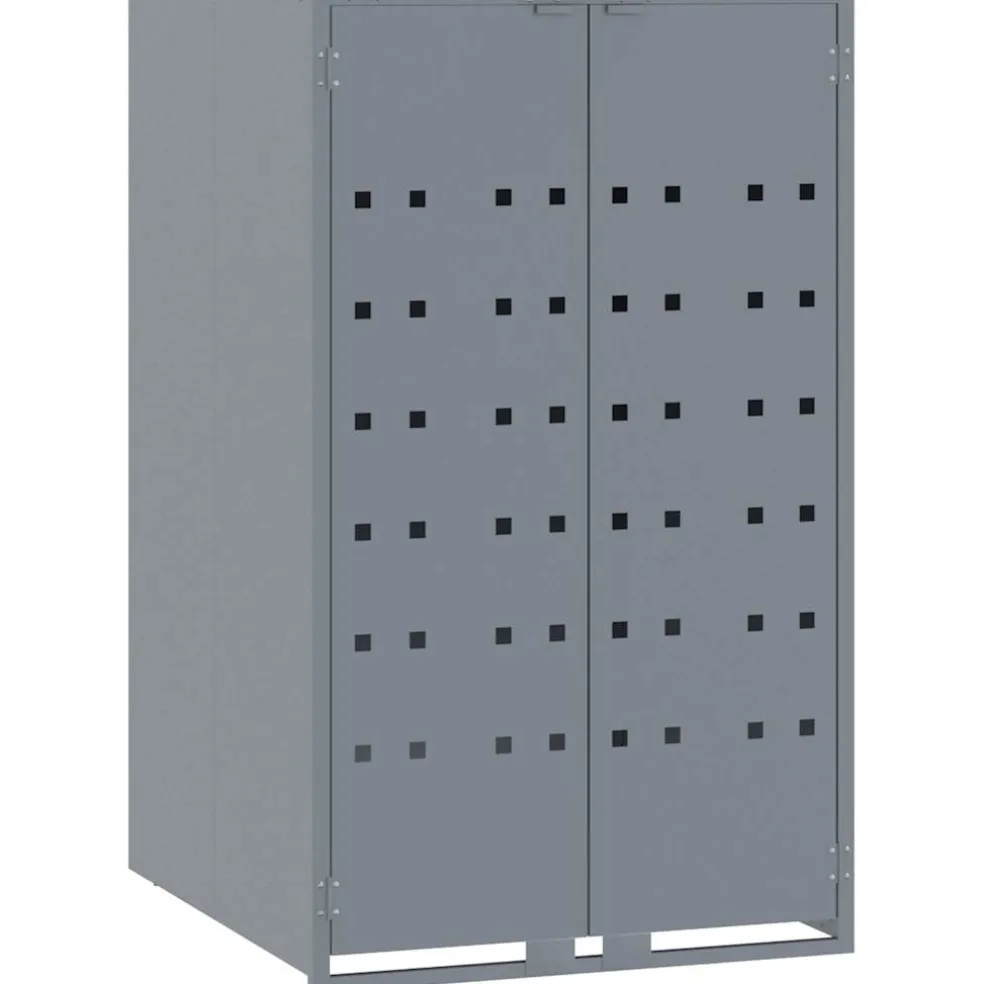 vidaXL Containerberging voor 2 containers 138x79x117 cm staal grijs