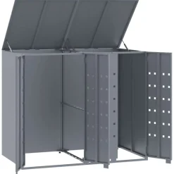 vidaXL Containerberging voor 2 containers 138x79x117 cm staal grijs