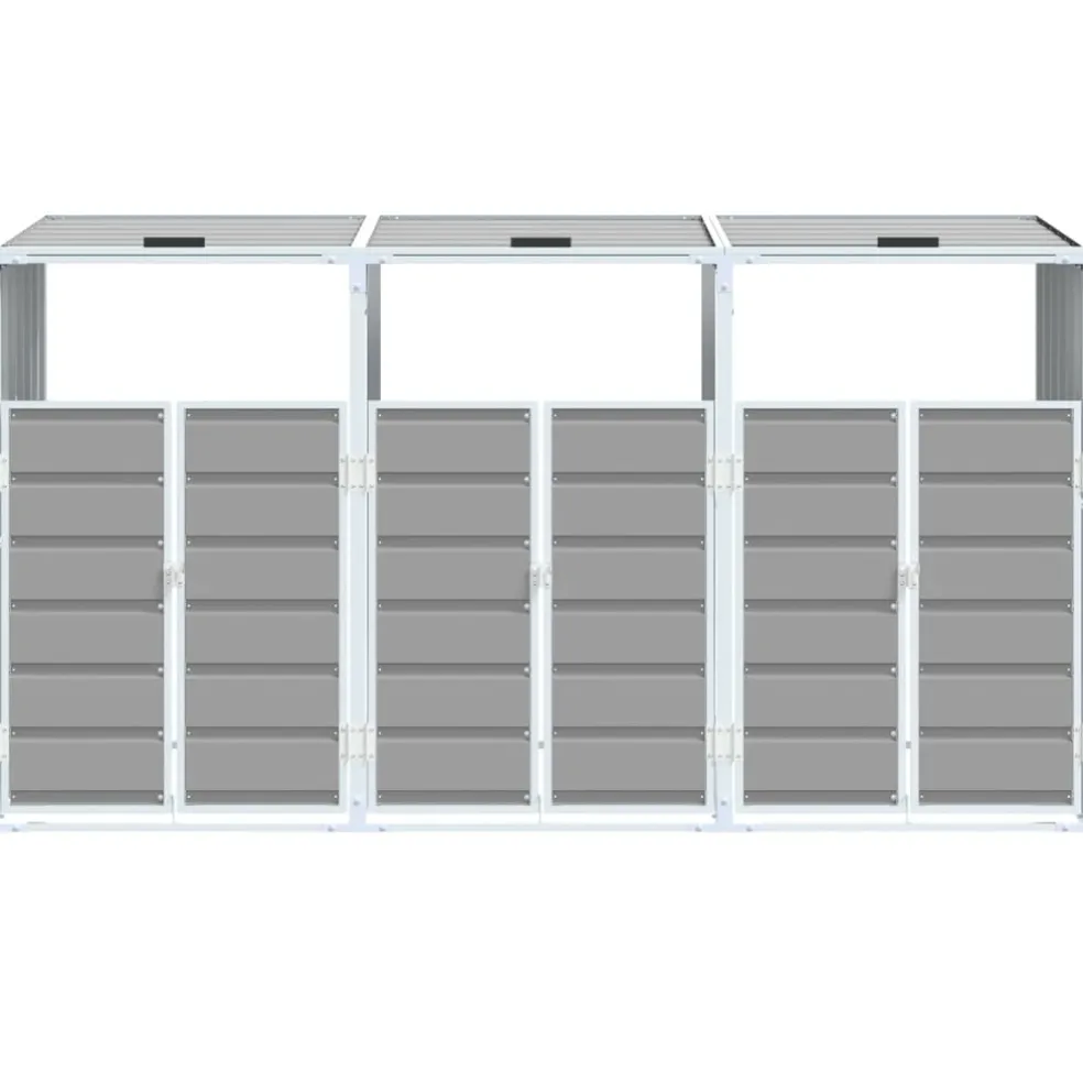 vidaXL Containerberging voor 3 containers 216x81x115 cm staal grijs