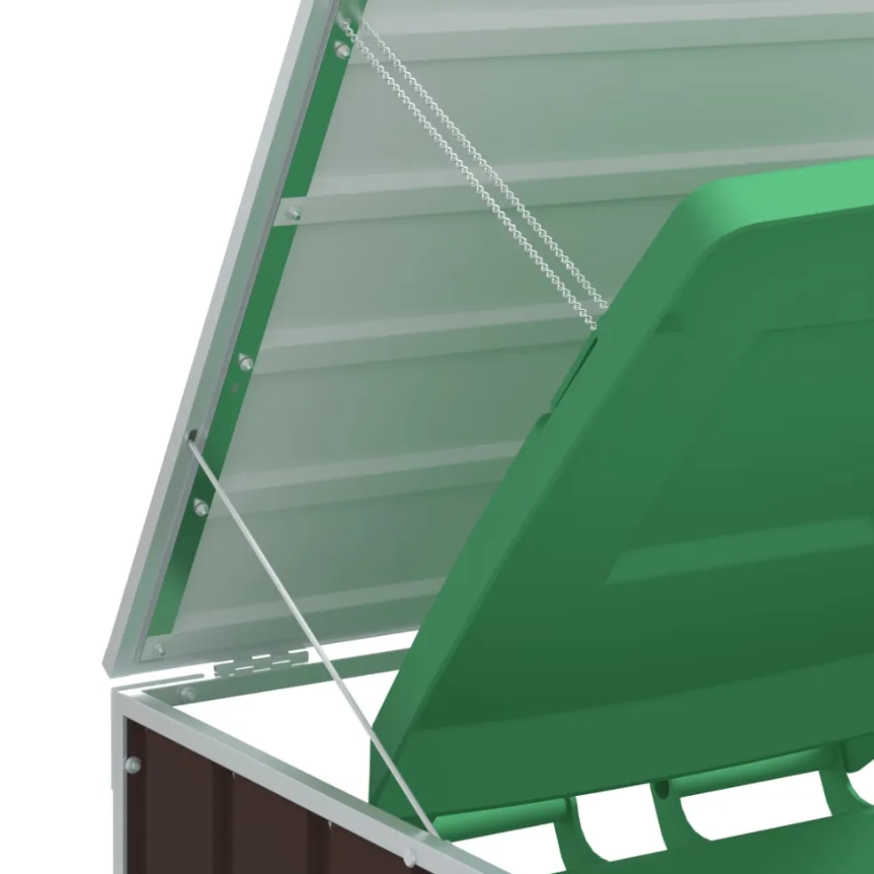 vidaXL Containerberging voor 2 containers 144x81x113 cm staal bruin