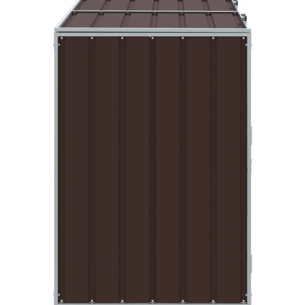 vidaXL Containerberging voor 2 containers 144x81x113 cm staal bruin