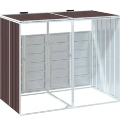 vidaXL Containerberging voor 2 containers 144x81x113 cm staal bruin