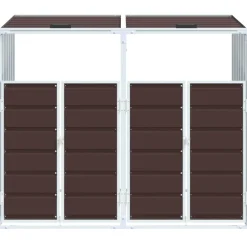 vidaXL Containerberging voor 2 containers 144x81x113 cm staal bruin