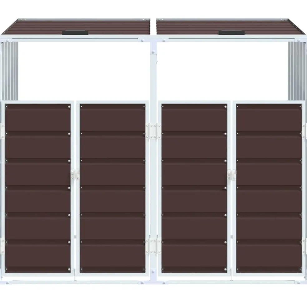 vidaXL Containerberging voor 2 containers 144x81x113 cm staal bruin