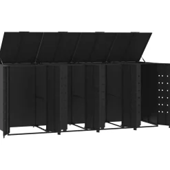 vidaXL Containerberging voor 4 containers 276x79x117 cm staal zwart