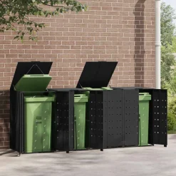 vidaXL Containerberging voor 4 containers 276x79x117 cm staal zwart