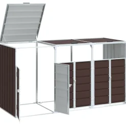 vidaXL Containerberging voor 3 containers 216x81x115 cm staal bruin