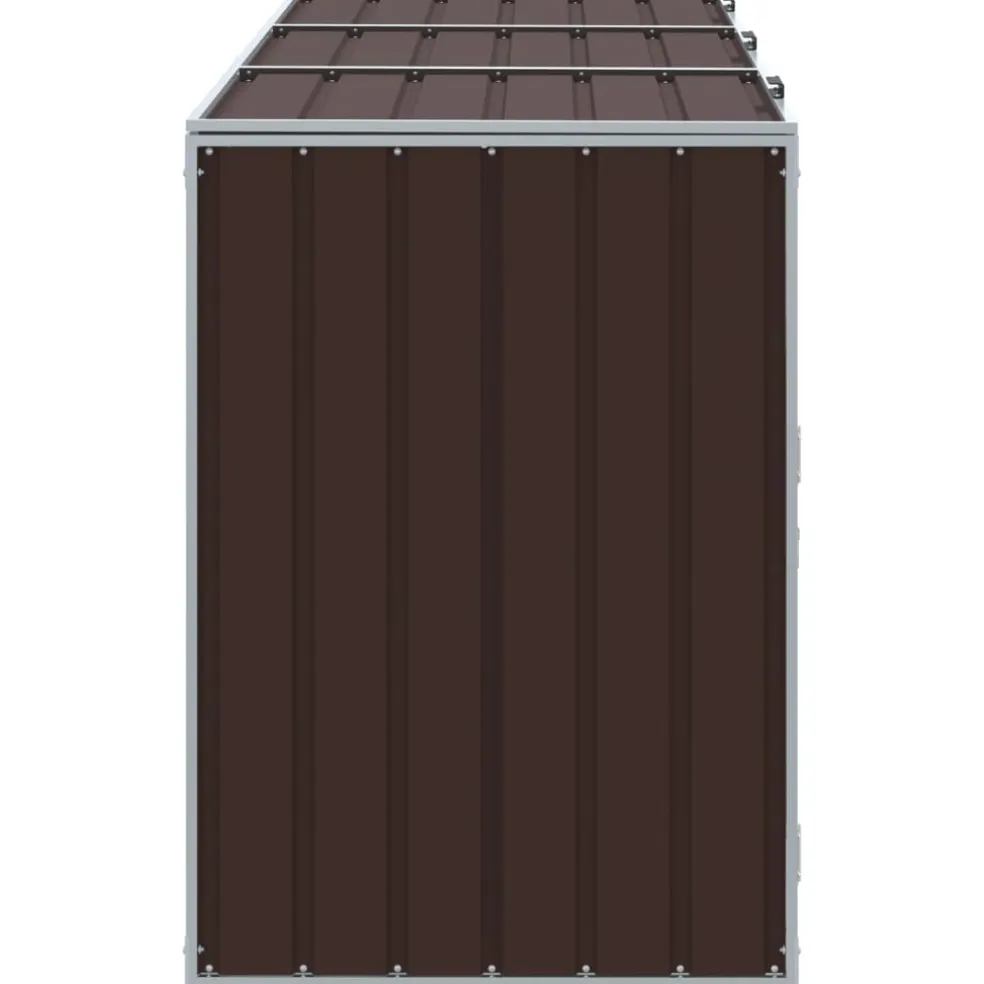 vidaXL Containerberging voor 3 containers 216x81x115 cm staal bruin