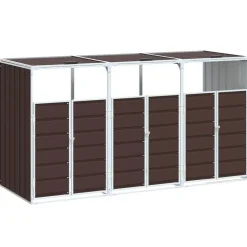 vidaXL Containerberging voor 3 containers 216x81x115 cm staal bruin