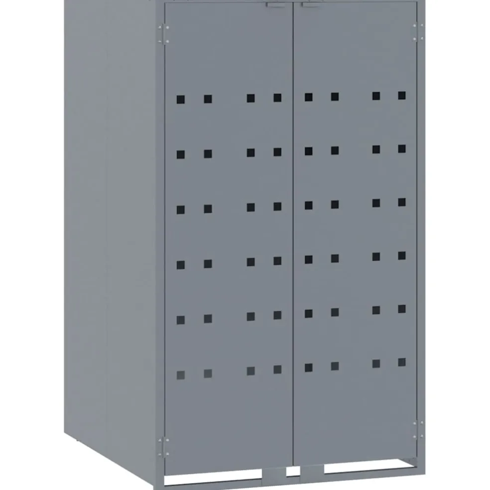 vidaXL Containerberging voor 6 containers 414x79x117 cm staal grijs