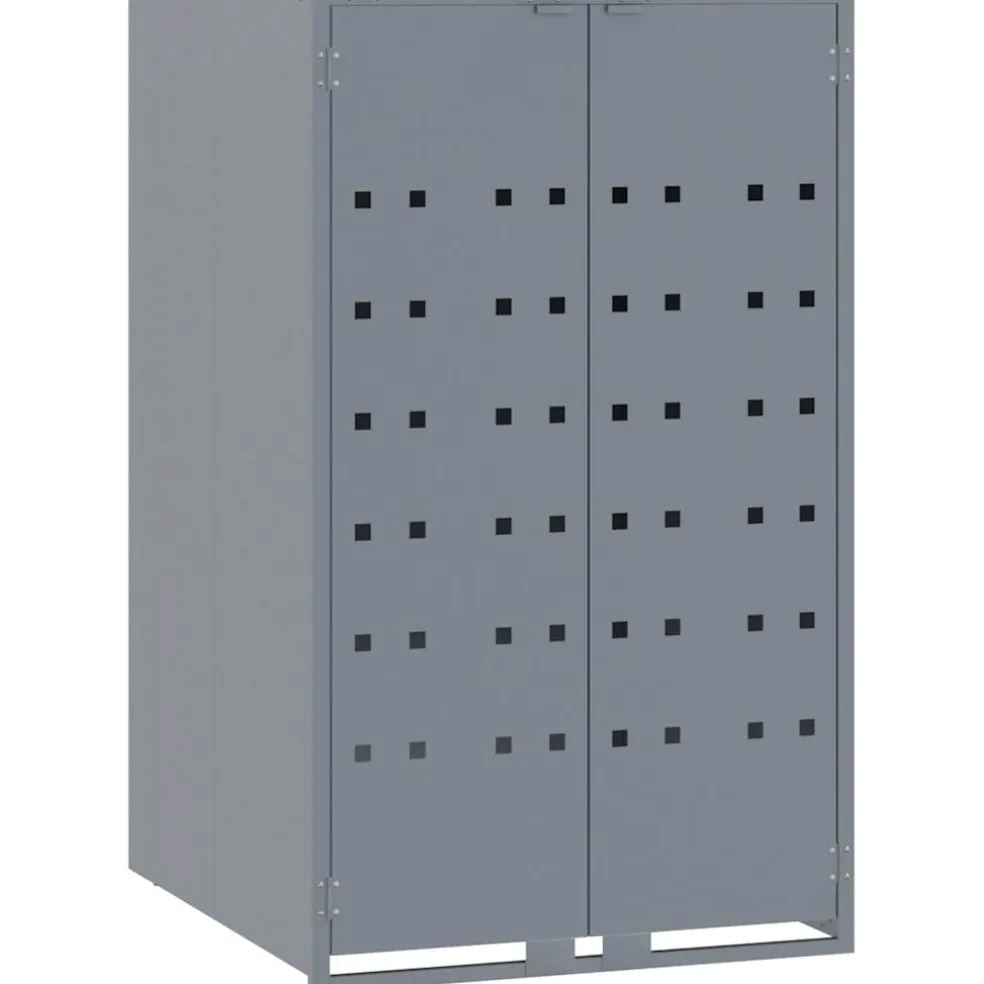 vidaXL Containerberging voor 5 containers 345x79x117 cm staal grijs