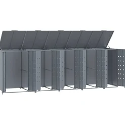 vidaXL Containerberging voor 5 containers 345x79x117 cm staal grijs