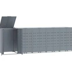 vidaXL Containerberging voor 5 containers 345x79x117 cm staal grijs