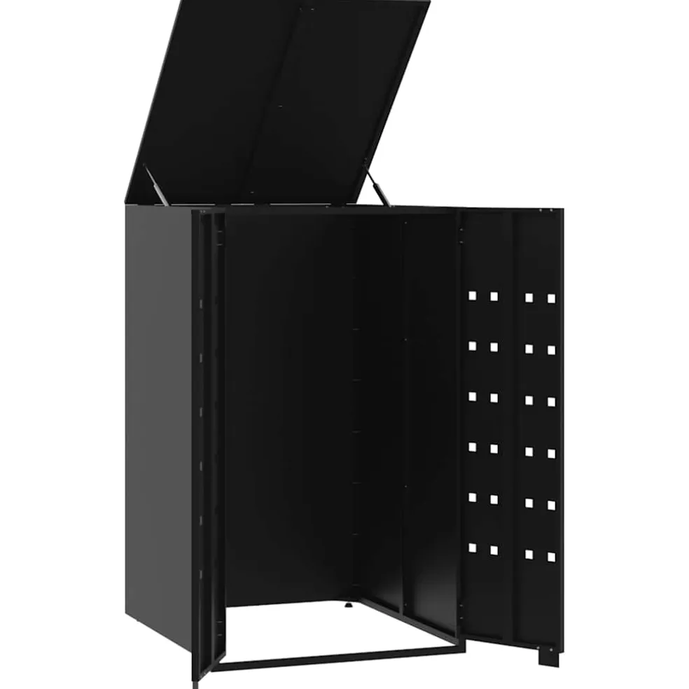 vidaXL Containerberging voor 1 container 69x79x117 cm staal zwart