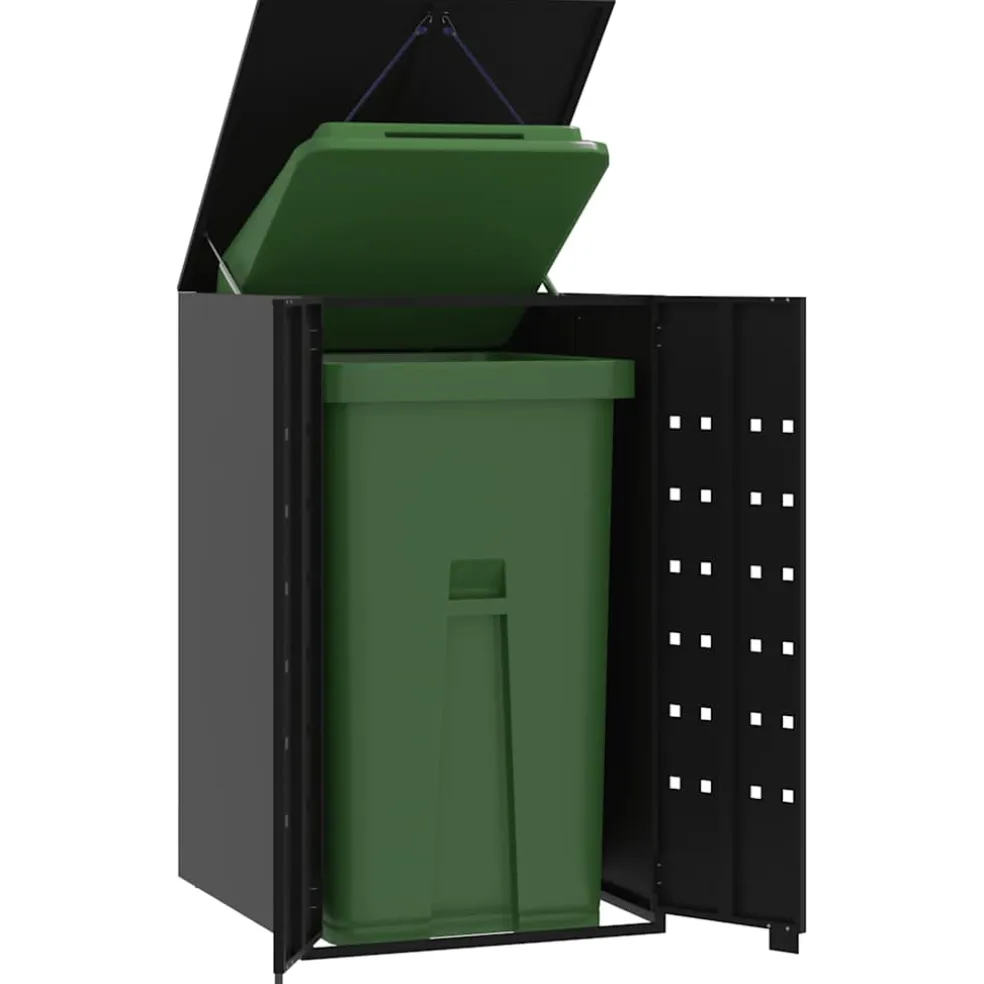 vidaXL Containerberging voor 1 container 69x79x117 cm staal zwart