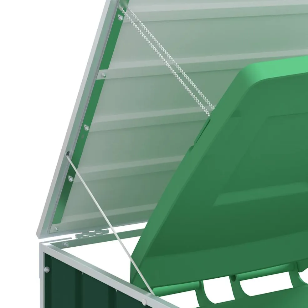 vidaXL Containerberging voor 1 container 72x81x115 cm staal groen