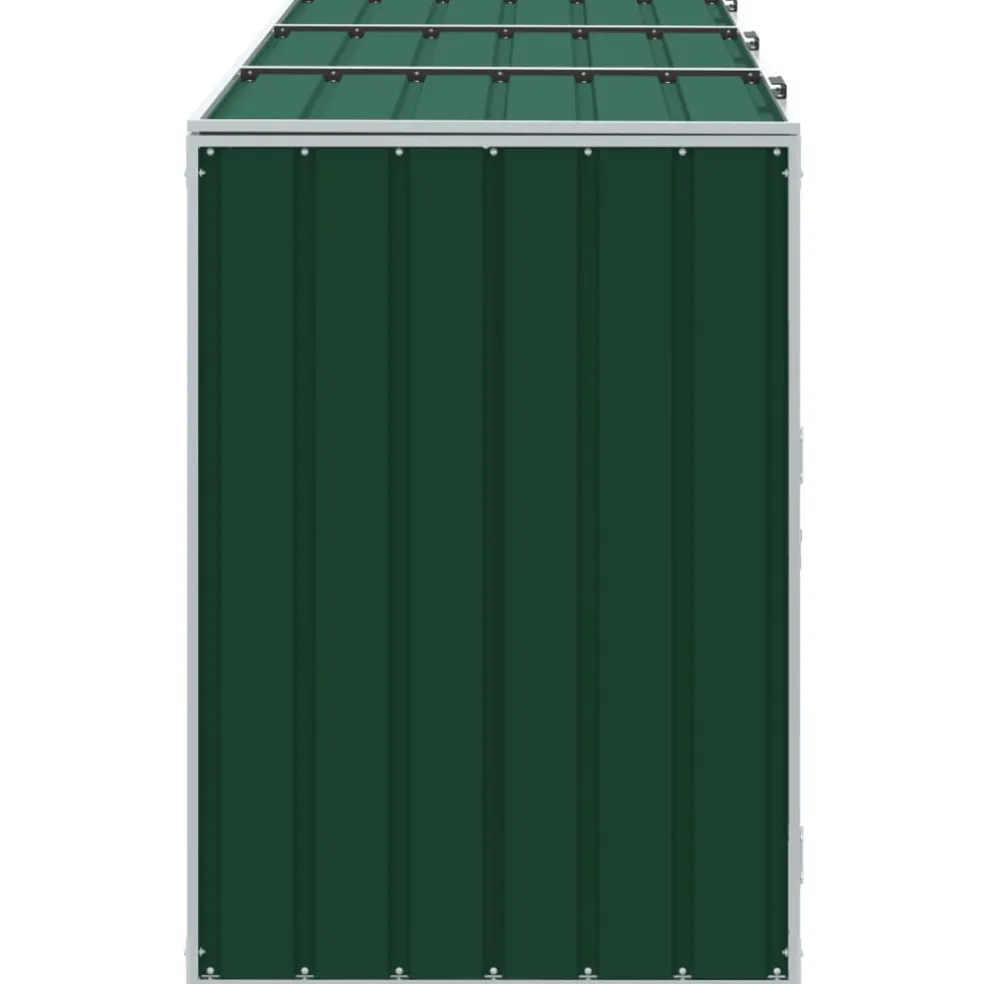 vidaXL Containerberging voor 3 containers 216x81x115 cm staal groen