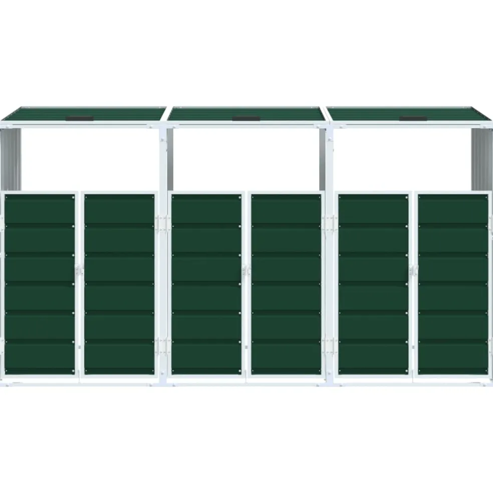 vidaXL Containerberging voor 3 containers 216x81x115 cm staal groen