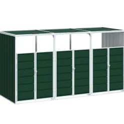vidaXL Containerberging voor 3 containers 216x81x115 cm staal groen