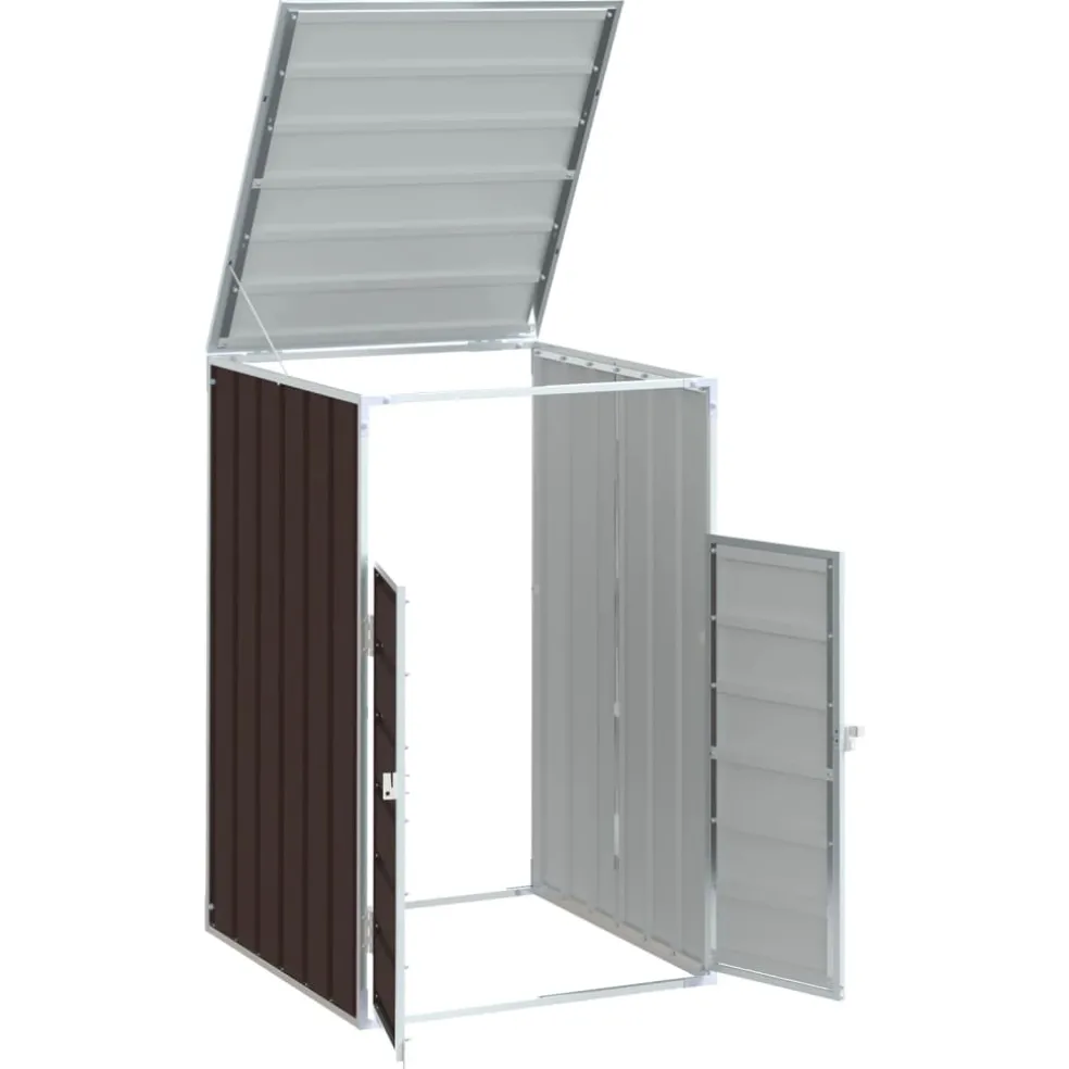 vidaXL Containerberging voor 1 container 72x81x115 cm staal bruin