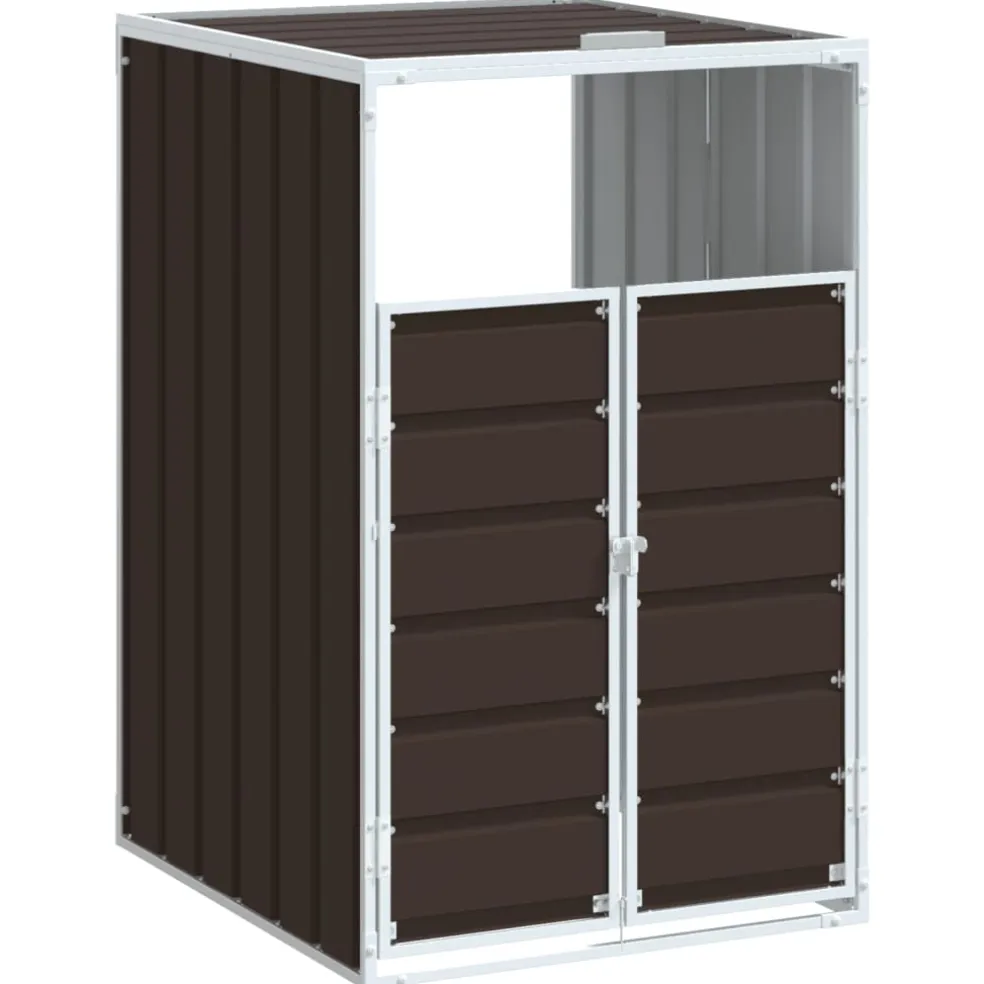 vidaXL Containerberging voor 1 container 72x81x115 cm staal bruin