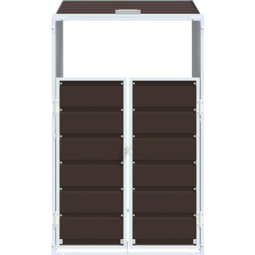 vidaXL Containerberging voor 1 container 72x81x115 cm staal bruin