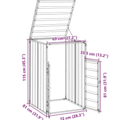 vidaXL Containerberging voor 1 container 72x81x115 cm staal bruin