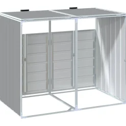 vidaXL Containerberging voor 2 containers 144x81x113 cm staal grijs