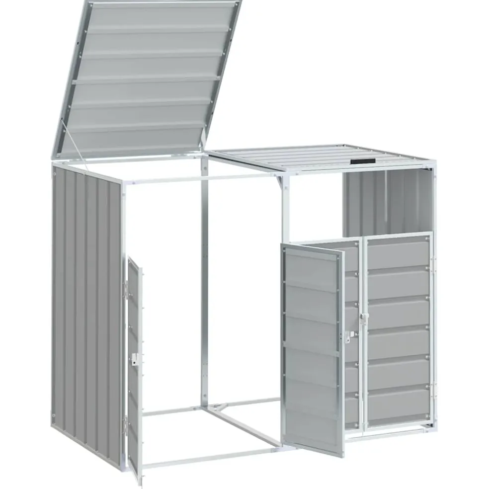 vidaXL Containerberging voor 2 containers 144x81x113 cm staal grijs