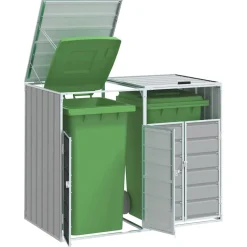 vidaXL Containerberging voor 2 containers 144x81x113 cm staal grijs