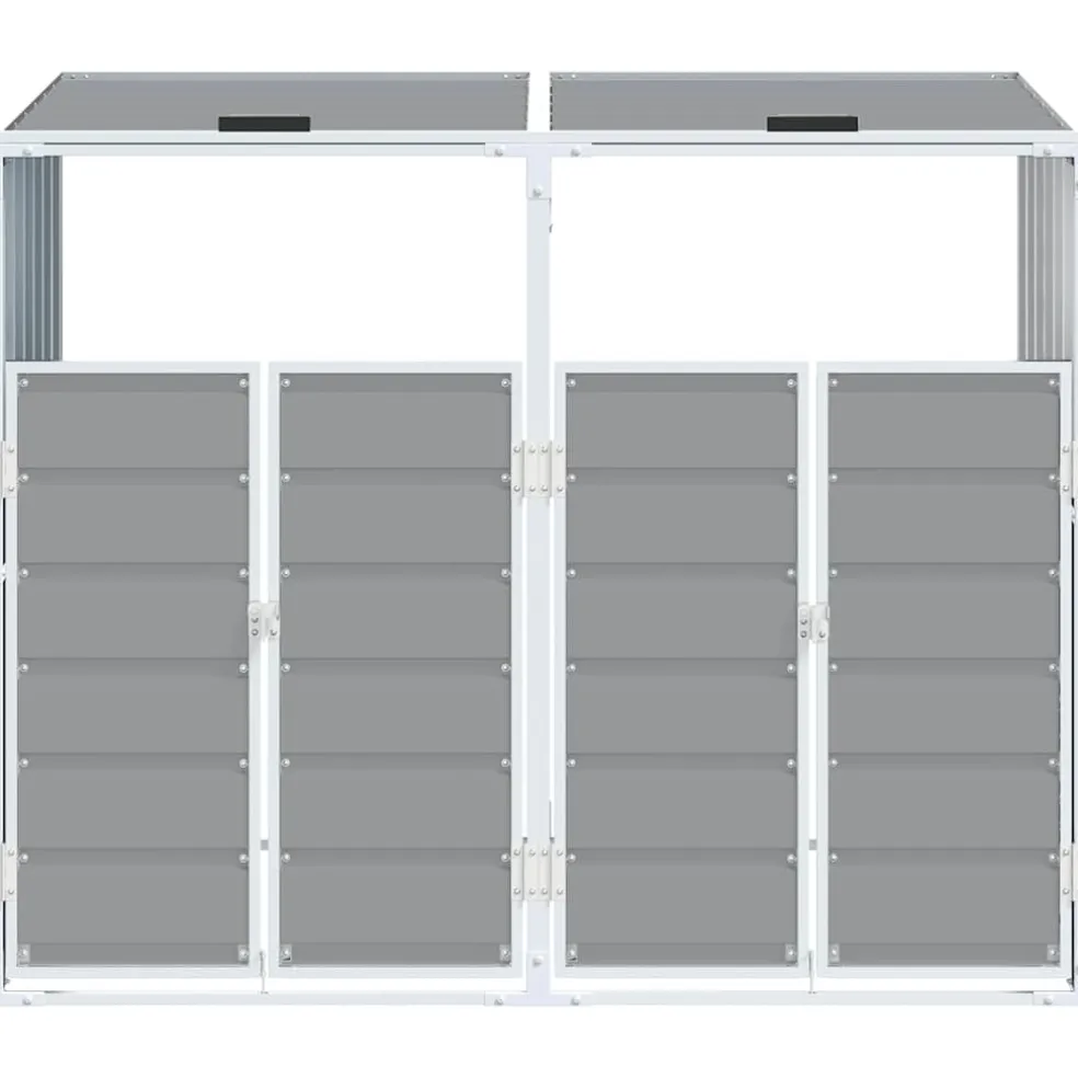 vidaXL Containerberging voor 2 containers 144x81x113 cm staal grijs