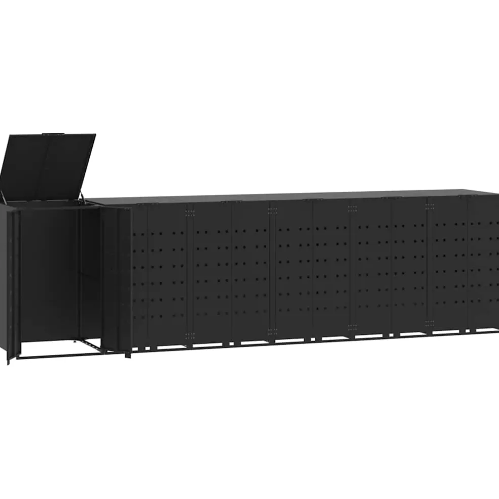 vidaXL Containerberging voor 6 containers 414x79x117 cm staal zwart