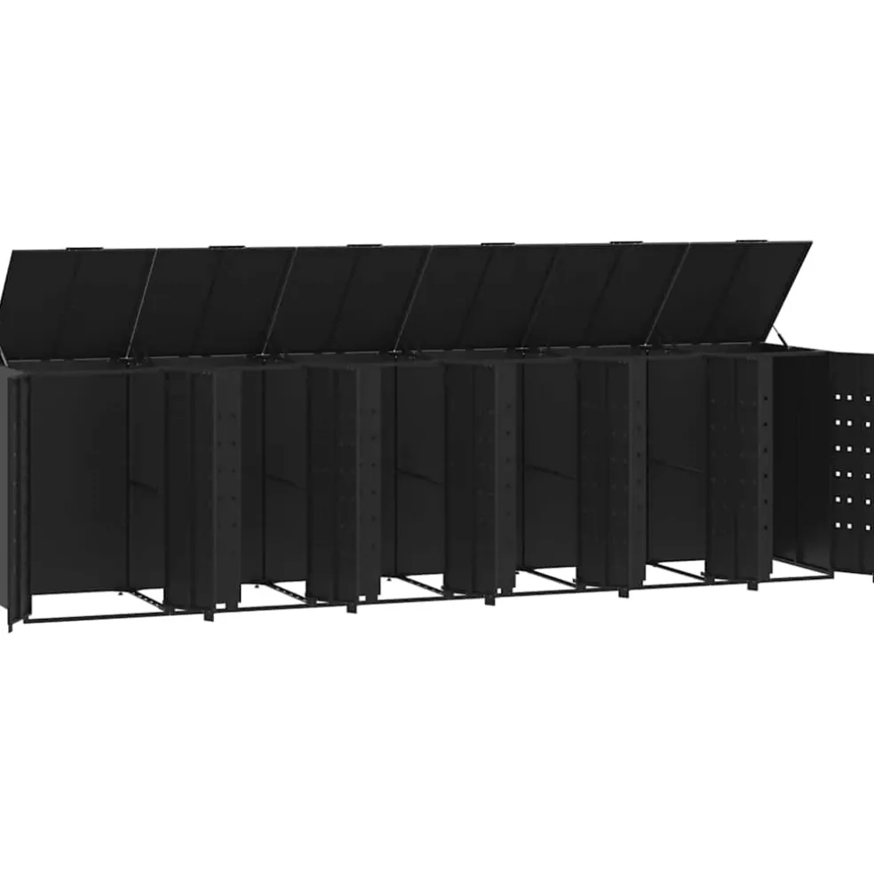 vidaXL Containerberging voor 6 containers 414x79x117 cm staal zwart