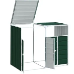 vidaXL Containerberging voor 2 containers 144x81x113 cm staal groen