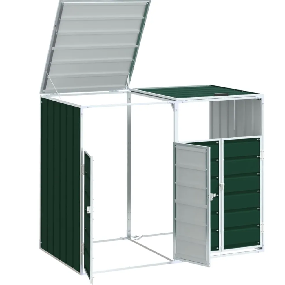 vidaXL Containerberging voor 2 containers 144x81x113 cm staal groen