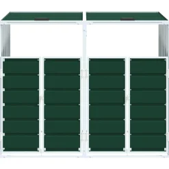 vidaXL Containerberging voor 2 containers 144x81x113 cm staal groen