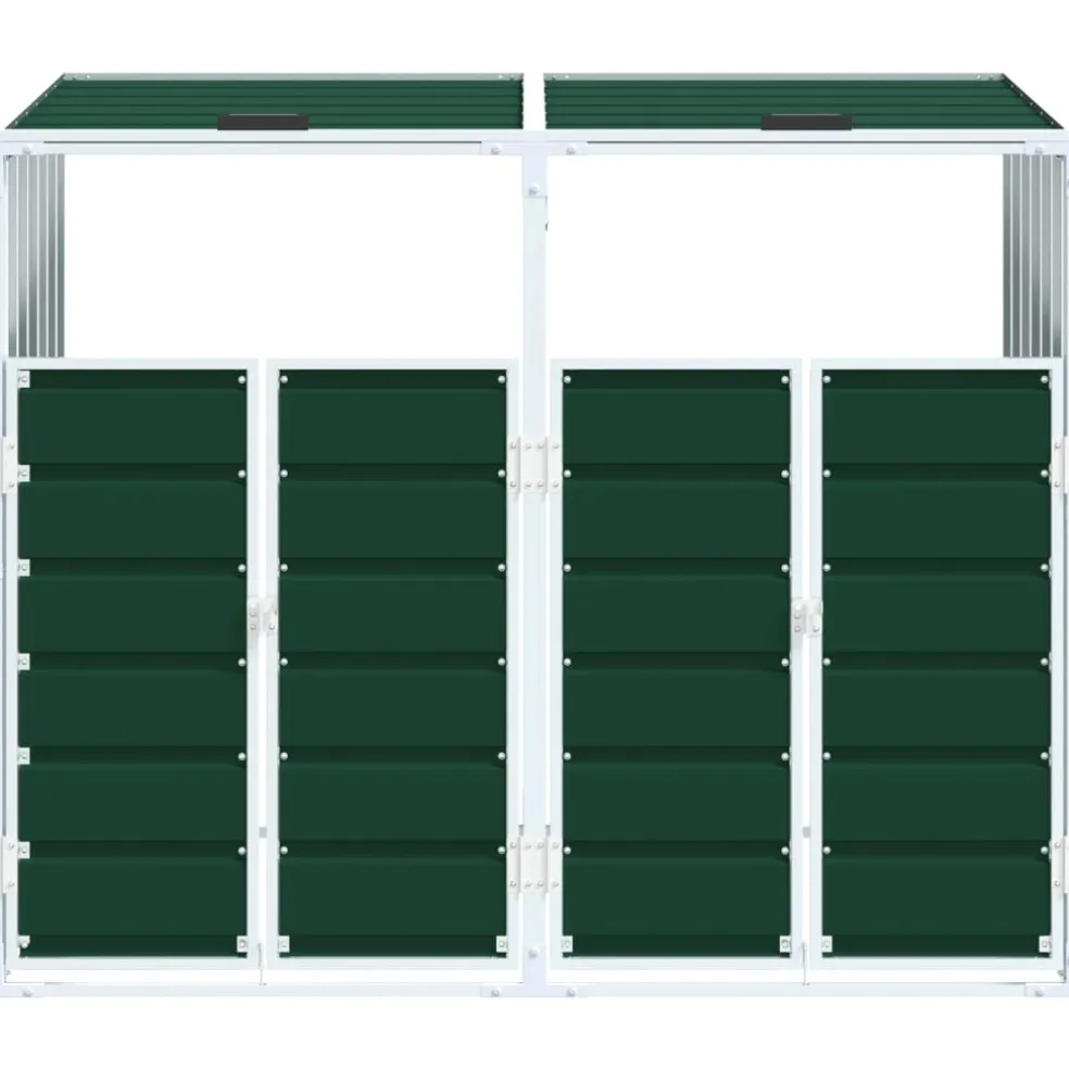 vidaXL Containerberging voor 2 containers 144x81x113 cm staal groen