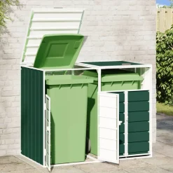 vidaXL Containerberging voor 2 containers 144x81x113 cm staal groen
