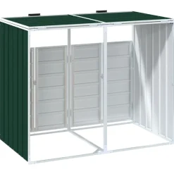 vidaXL Containerberging voor 2 containers 144x81x113 cm staal groen