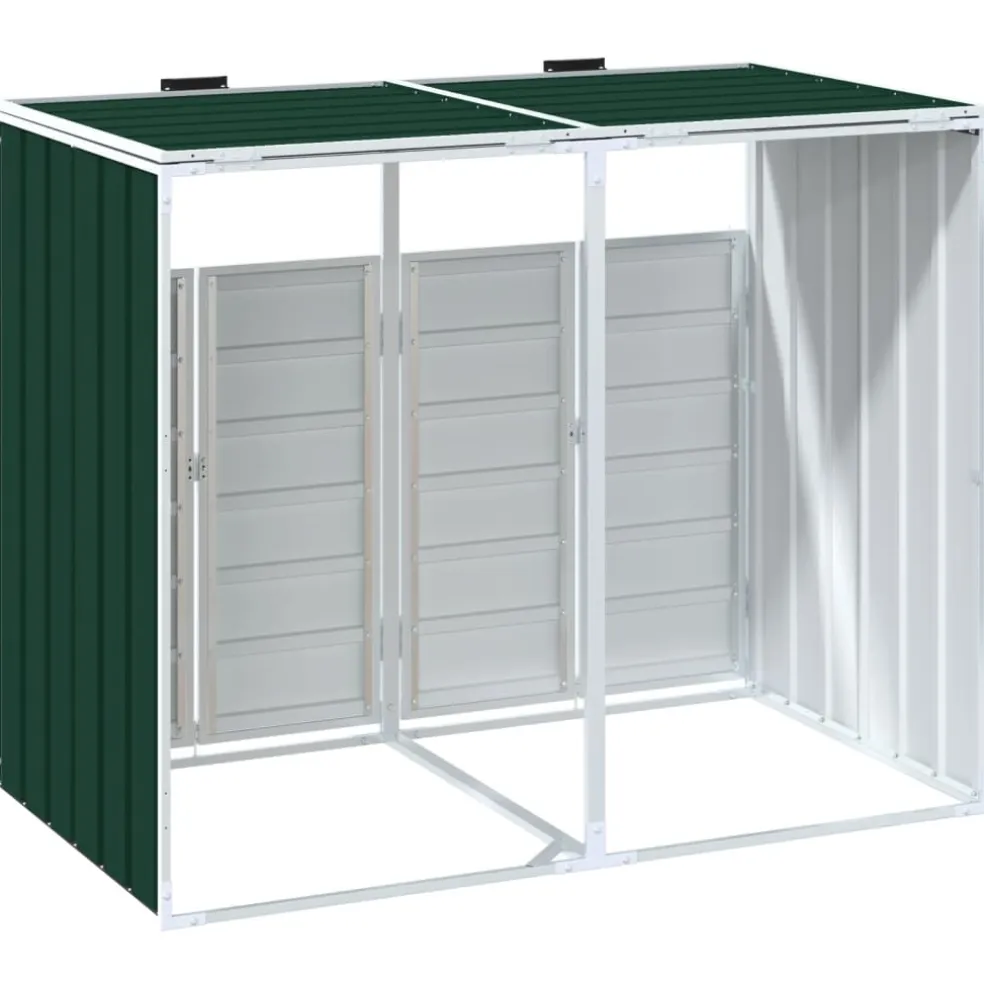 vidaXL Containerberging voor 2 containers 144x81x113 cm staal groen