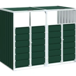 vidaXL Containerberging voor 2 containers 144x81x113 cm staal groen