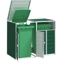 vidaXL Containerberging voor 2 containers 144x81x113 cm staal groen