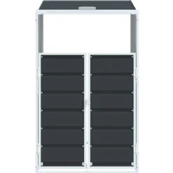 vidaXL Containerberging voor 1 container 72x81x115 cm staal antraciet