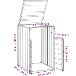 vidaXL Containerberging voor 1 container 72x81x115 cm staal antraciet