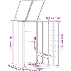 vidaXL Containerberging voor 1 container 69x79x117 cm staal grijs