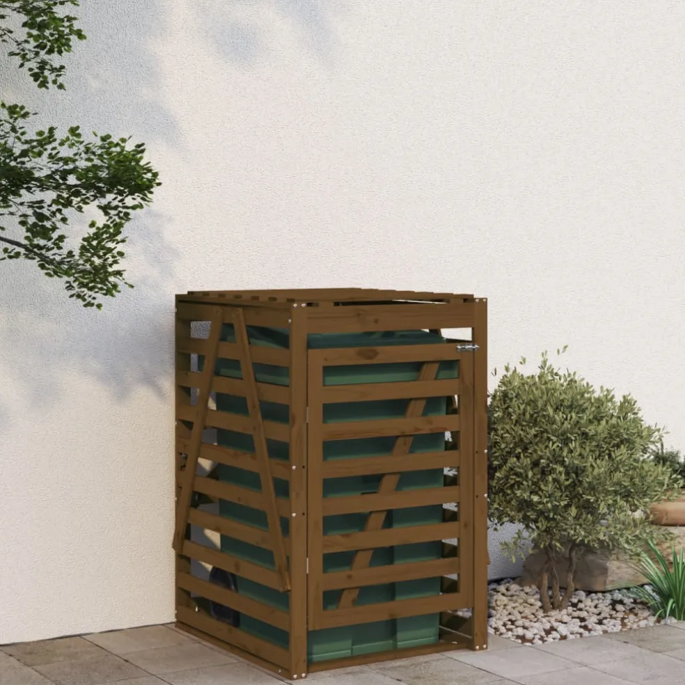 vidaXL Containerberging 84x90x128,5 cm massief grenenhout honingbruin