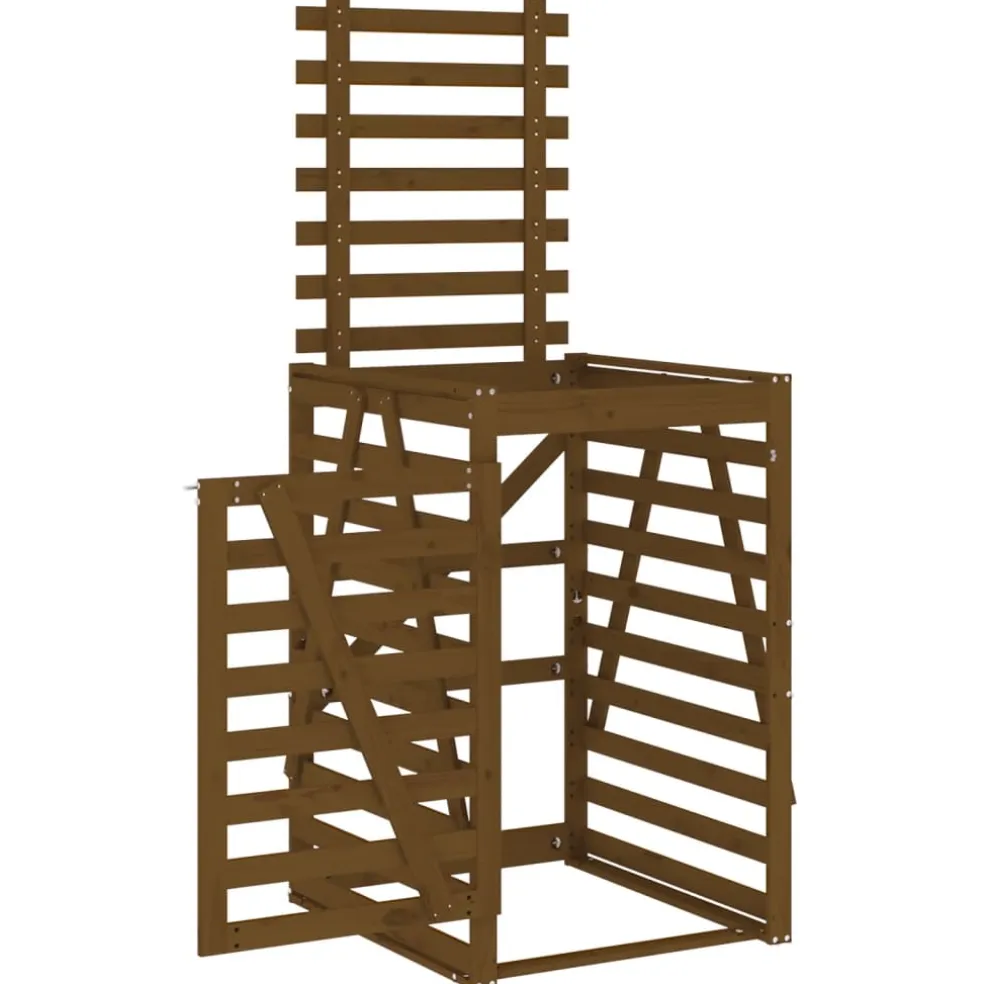 vidaXL Containerberging 84x90x128,5 cm massief grenenhout honingbruin