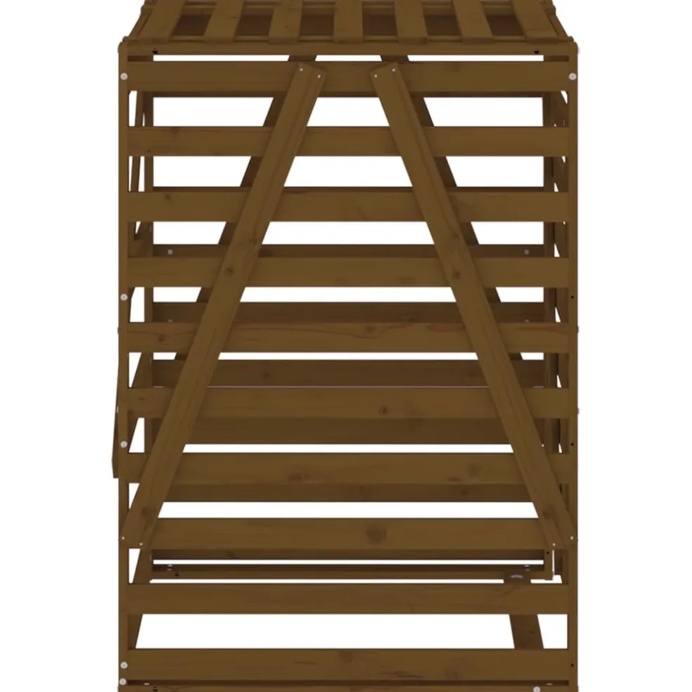 vidaXL Containerberging 84x90x128,5 cm massief grenenhout honingbruin