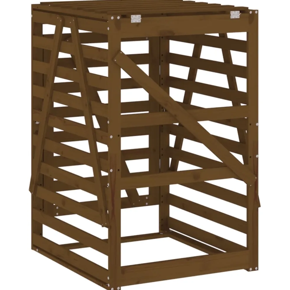 vidaXL Containerberging 84x90x128,5 cm massief grenenhout honingbruin